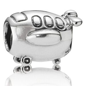 Pandora Retired Sterling Silver Airplane Travel Charm - 790561